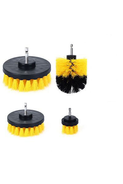OEM Set of 4 Cleaning Brushes for Drill, Black/Yellow