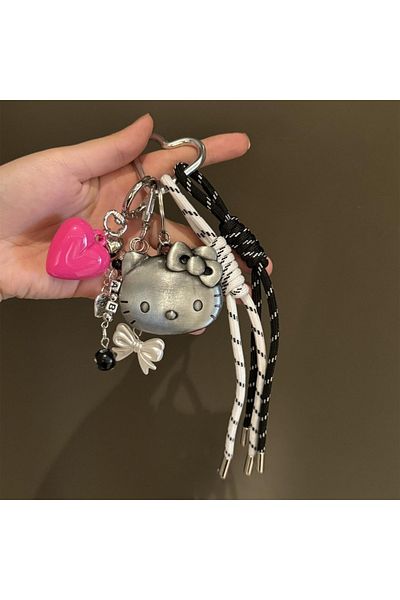 Takara Tomy A Sanrio Hello Kitty Keychain Pink Love Bag Pendant Schoolbag Accessories Couple Lanyard Bag Pendan.