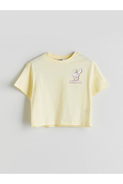 LC Waikiki Sari Crew Neck Cinnamoroll Printed Girl's T-Shirt