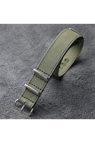 Choice 20mm Green Handmade Pure Canvas Strap 20MM 22MM Black khaki Green Grey G10 Breathable Soft Vintage S