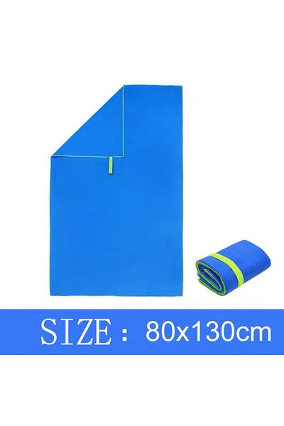 Choice 80x130cm Blue Sports Microfiber Quick Dry Pocket Towel Portable Ultralight Absorbent Large Towel For