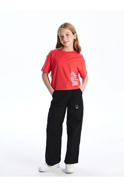 LC Waikiki New Season Crew Neck Girls Crop T-Shirt -