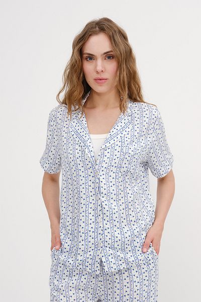 Addax Patterned Pajama Top Pjm17326