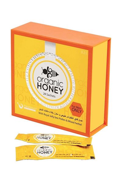 herbal power Organic Honey with Natural R-Jelly Bee Pollen & 100% Pure Mixed Herbals (Pack of 24 Sachet)