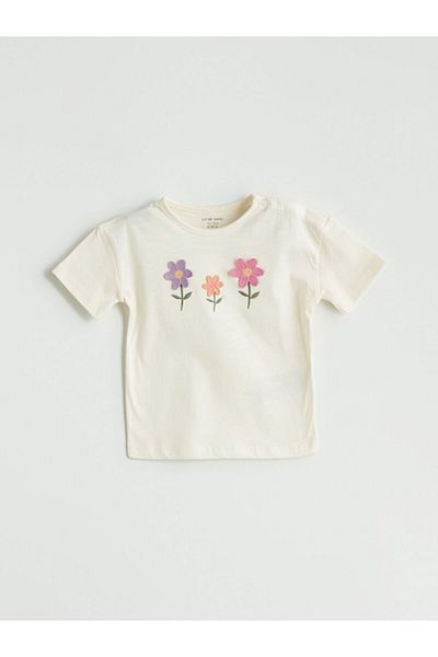 LC Waikiki Lcw Baby Crew Neck Floral Baby Girl Blouse and Shorts 2Pcs