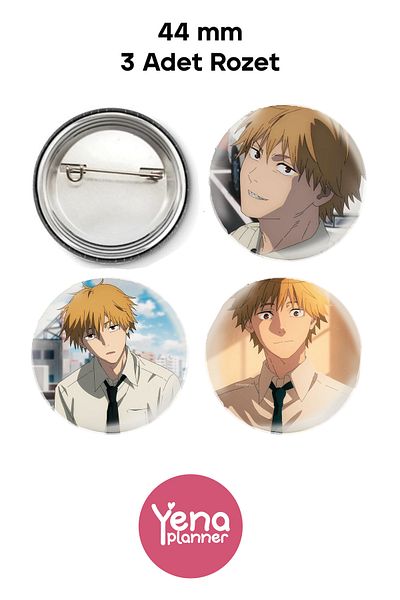 Yenaplanner Set de ornamente / insigne pentru geanta Chainsaw Man