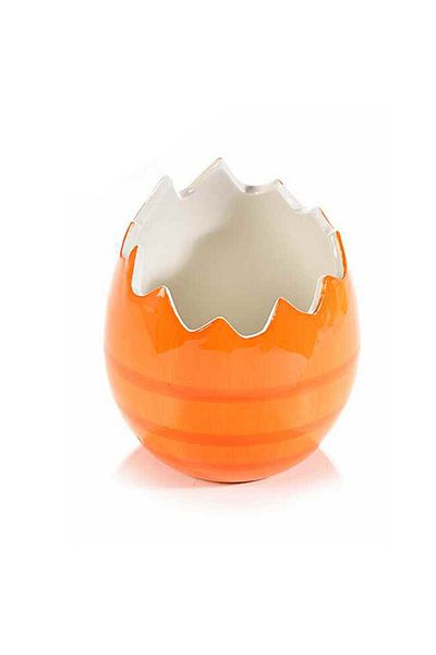 Decorer Decorative Ceramic Egg Orange 11x12 cm