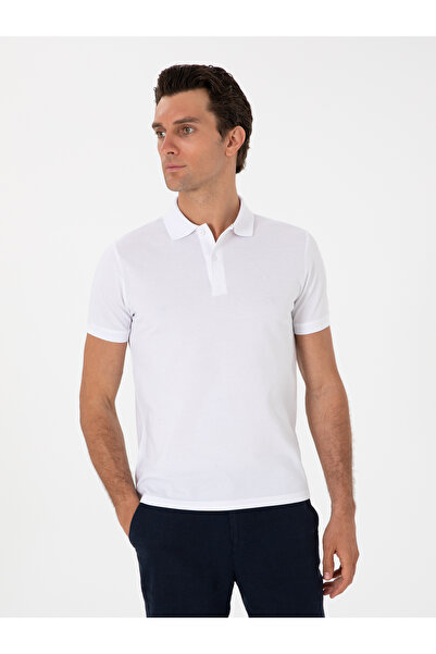 Cacharel Beyaz Slim Fit %100 Pamuk Polo Yaka T-shirt 50310024-VR013