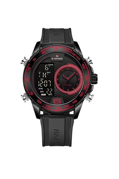 Naviforce Men’s Watch – Black, Analog & Digital Display