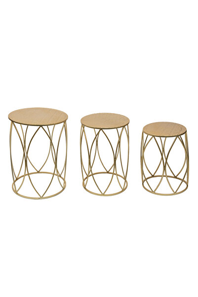 Clayre & Eef Σετ 3 χρυσών μεταλλικών στηριγμάτων λουλουδιών 41x55, 38x51, 35x47 εκ.