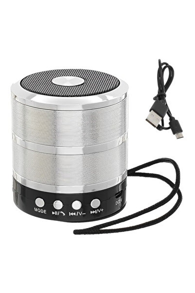 ABYZ Mini portable speaker, Metal body, Bluetooth, Miscro-SD, Radio, Aux, Silver color