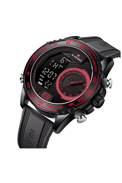 Naviforce Men’s Watch – Black, Analog & Digital Display