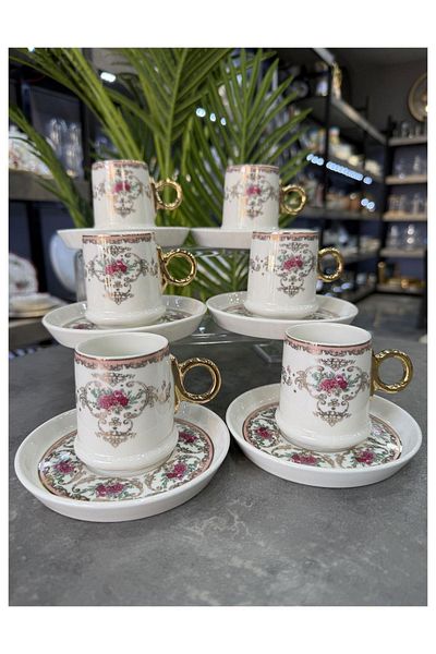 Doğudeko Luxury Retro Porcelain Lenora Cup Set