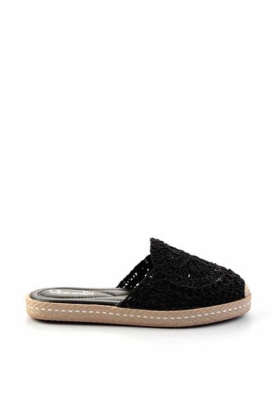 Bambi Black Knitted Women's Slippers K 04117165216