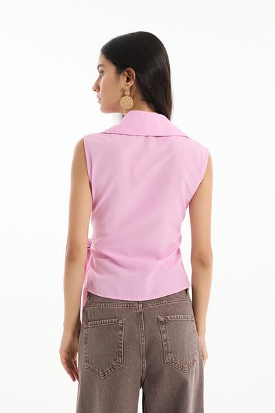 Quzu Tie-Up Shirt Blouse