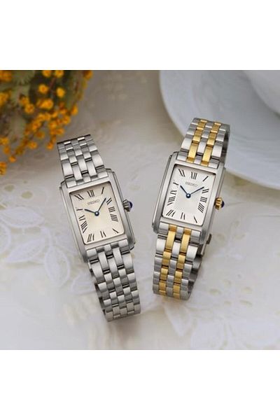Seiko classic white Dial stainless steel bracelet watch for women SWR087P, White, Classic