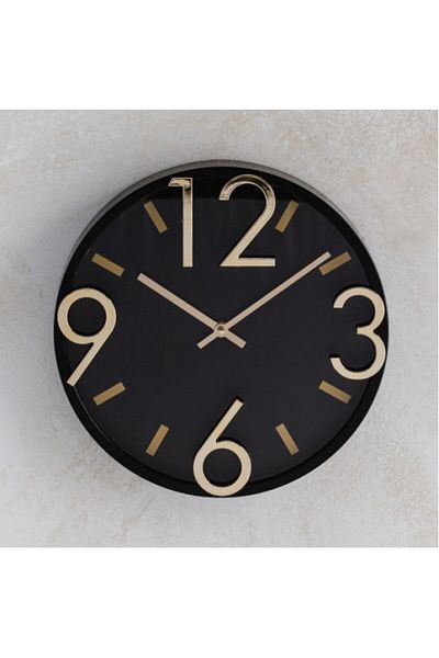 HomeVibes Ceas perete TORRE black D 30 cm