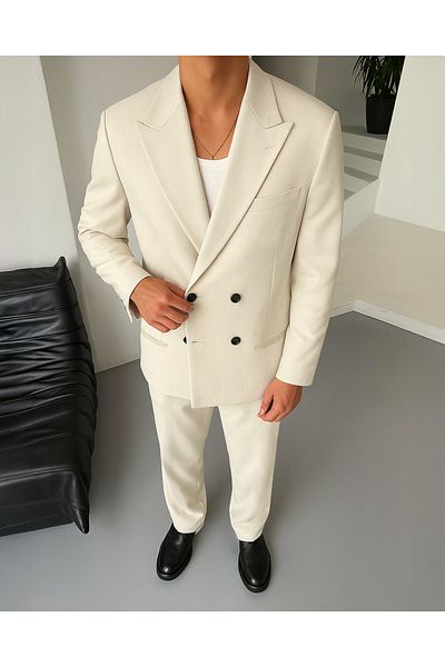 NO1 KONSEPT Άνετη εφαρμογή Oversize Ecru Διπλό Σετ