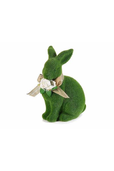 Decorer Figurine Easter Bunny from Polyresin with Grass Effect 17x12x22 cm