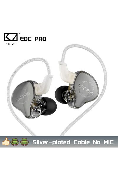 Choice سماعات أذن سلكية جديدة مطلية بالفضة بدون ميكروفون KZ EDCPRO HIFI الأفضل داخل الأذن عالية الحساسية عالية الديناميكية