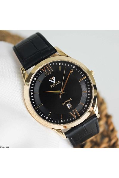Fiesta Fs601001 Men's Wrist Watch with Leather Band