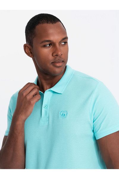OMBRE Herren BASIC einfarbiges Piqué-Strick-Poloshirt - Minze V18 OM-POBS-0100 XXL
