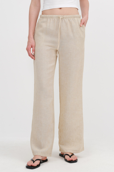 Addax Tie Wide Leg Trousers Pn16599-J12