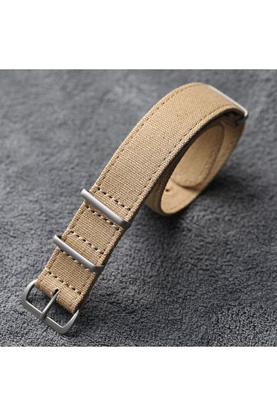 Choice 20mm khaki Handmade Pure Canvas Strap 20MM 22MM Black khaki Green Grey G10 Breathable Soft Vintage S