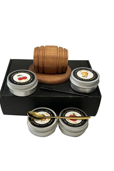 Choice Set-F Whiskey Smoker Kit with Natural Wood Chips Anti-Burn Cocktail Smoker Set Reusable Stainless St