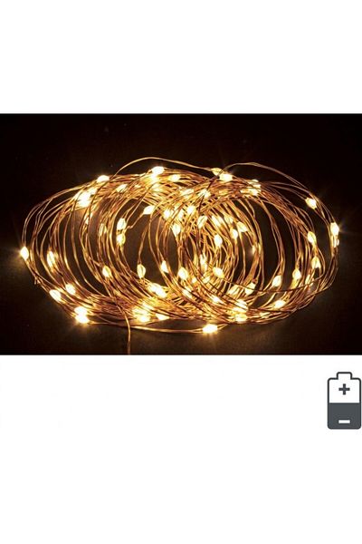 Bizzotto Instalație brad de Crăciun cu 80 de micro LED-uri, IP20, cupru, 8,20 m