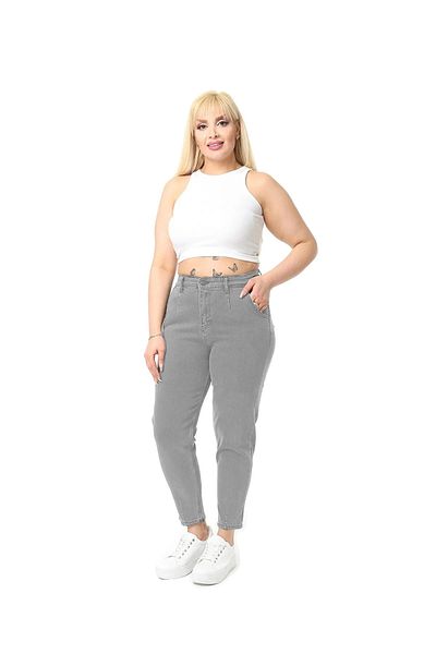 CEDY DENIM Mom Fit Jean Large Size High Waist Carrot Cut Skinny Leg Pleated Stretch Denim Pants C600