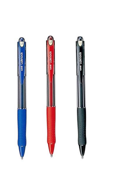 UNİ-BALL Uniball Laknock Broad (1.4) Mechanical Ball Pen Blue- Red-Black (3 Pcs)