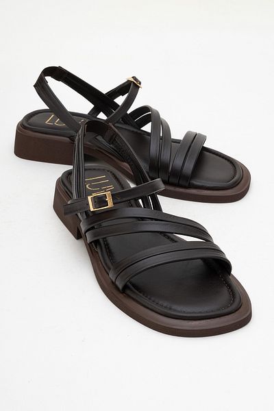 LuviShoes Sandale de damă CESAR din piele naturală maro