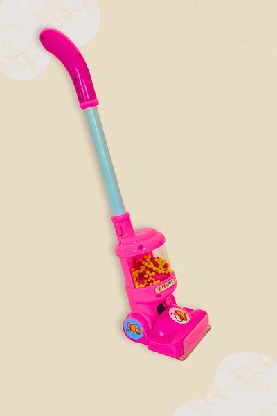 BubbyPlay Pink Vertical Moving Toy Broom - Educational Cleaning Toy for Children
