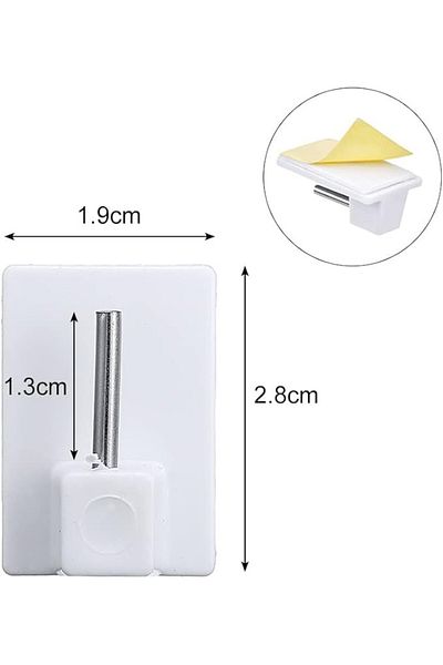 HookStore Set de 15 cârlige de perete, PVC, alb