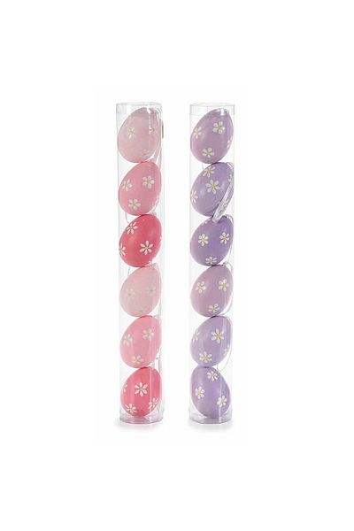 Decorer Set 12 decorative eggs made of multicolor plastic 60A 4x6 cm