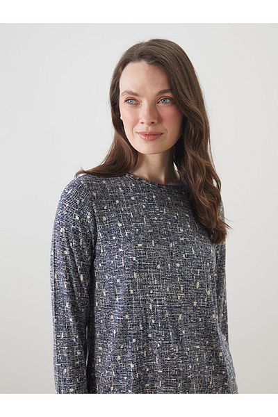 LC Waikiki Grace Beige Crew Neck Patterned Women's T-Shirt
