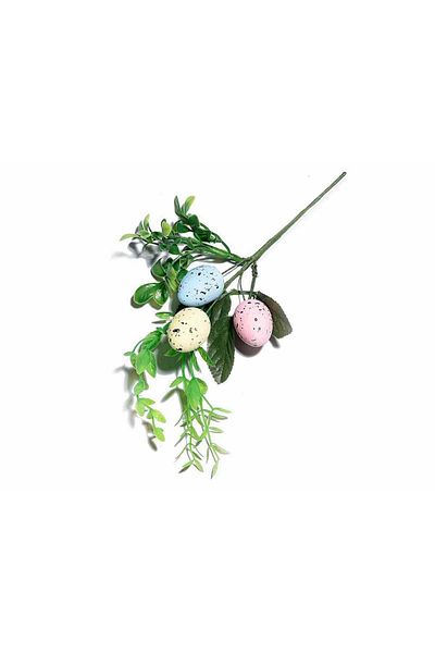 Decorer Set 3 artificial branches decorated with eggs 27 cm