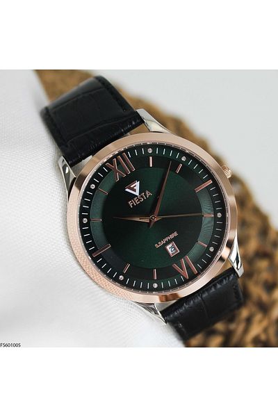 Fiesta Fs601005 Men's Wrist Watch with Leather Band
