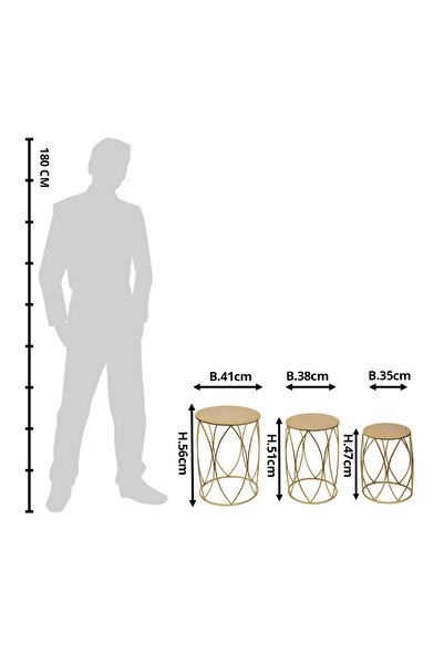 Clayre & Eef Σετ 3 χρυσών μεταλλικών στηριγμάτων λουλουδιών 41x55, 38x51, 35x47 εκ.