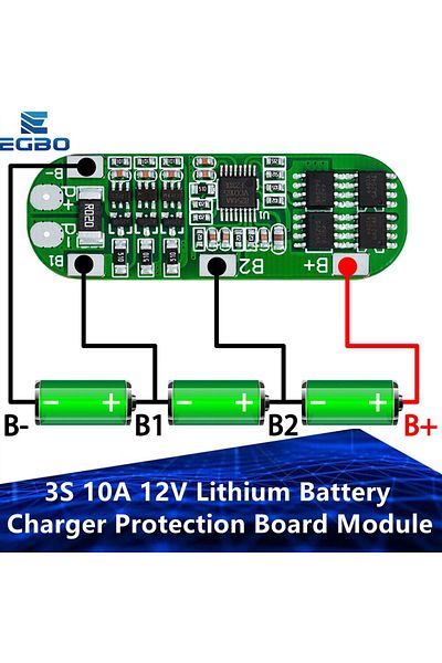 Choice 1PCS 3S 10A 12V Lithium Battery Charger Protection Board Module for 3pcs 18650 Li-ion Battery Cel...