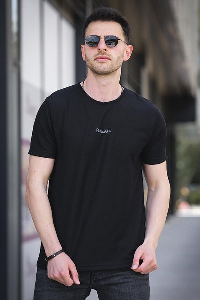 Oksit Ανδρικό μπλουζάκι Pure Slim Fit Waffle Fabric Crew Neck με στάμπα