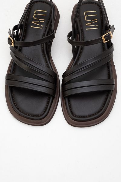 LuviShoes Sandale de damă CESAR din piele naturală maro