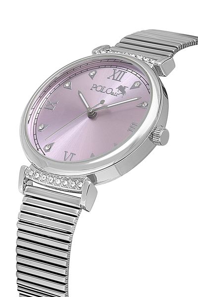 Polo Air ساعة يد نسائية كلاسيكية لون فضي ليلك PL-1554B6x
