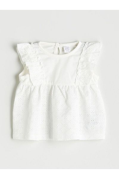LC Waikiki Lcw Baby Cotton Ruffle Baby Girl Blouse and Capri 2-Pack