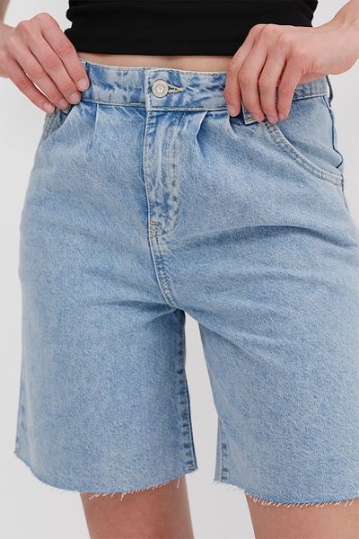 Addax Laser Cut Denim Shorts with Legs Ş8711