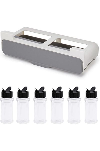 ABYZ Stand, Spice Organizer, 6 containers, dimensions 32cmx13.5cm, color White/Grey