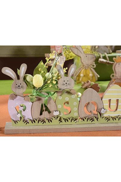 Decorer Set 2 decorations Easter wooden 9x38 cm