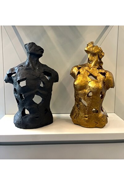 Mioletti Soyut Kadın Erkek Silüet Dekoratif Obje İkili Set