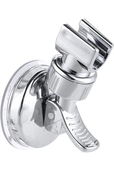 OEM Shower head holder with suction cups, 360 degree adjustable, silver, 10.5x7 cm